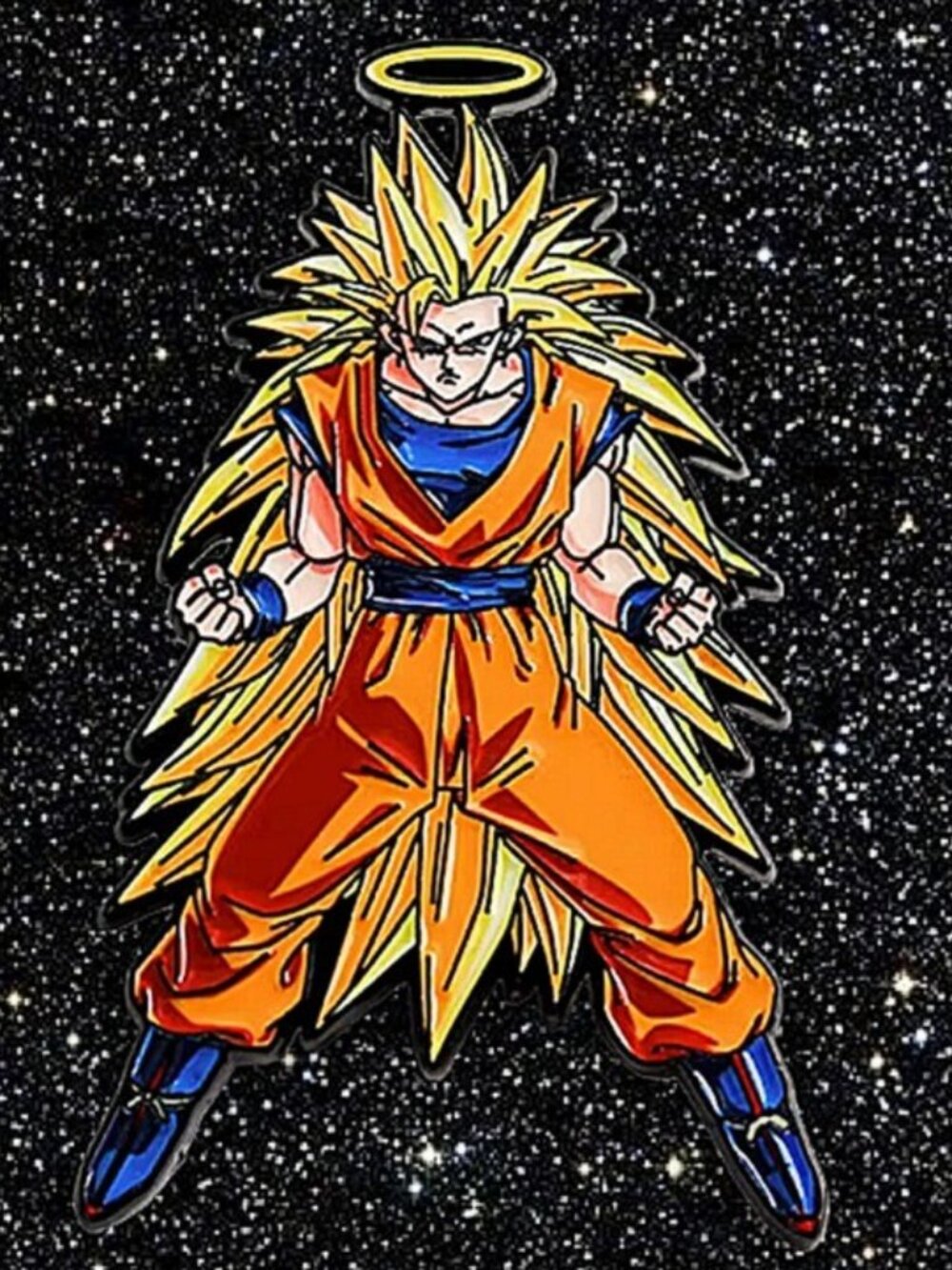 Super Saiyan Goku Enamel Pin – DBZ Anime Power Aura Collectible Brooch Gift